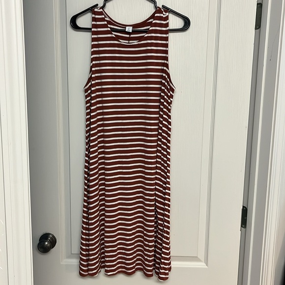 Old Navy brown and white stripper dress size Large - Picture 1 of 2